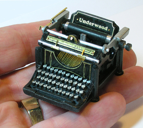 1908 Miniature Underwood Typewriter & Miniature Typewriter Table